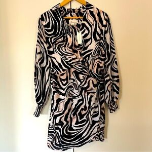Anthropologie Zebra Print Wrap Dress – Size 10 (NWT)